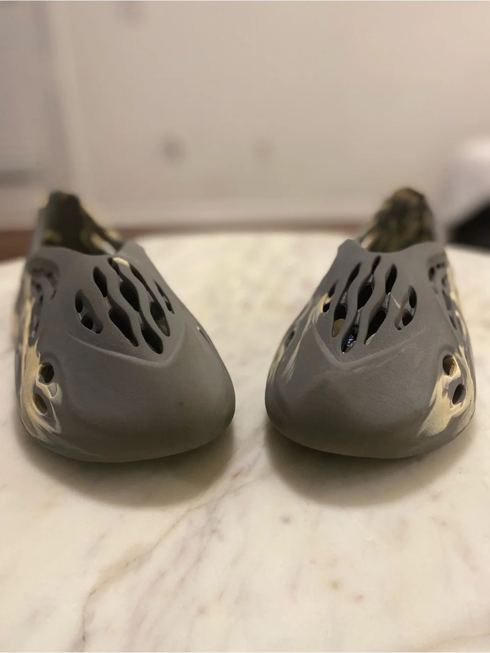 Yeezy Foam Runner Slip-On in Gray and Yellow Marbled